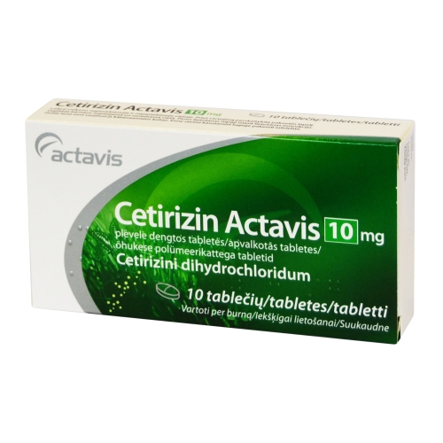 Cetirizin Actavis 10mg plėvele dengtos tabletės N10