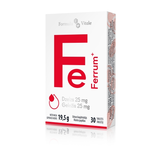 Product image of FORMULA VITALE Geležis 25 mg FERRUM+, N30