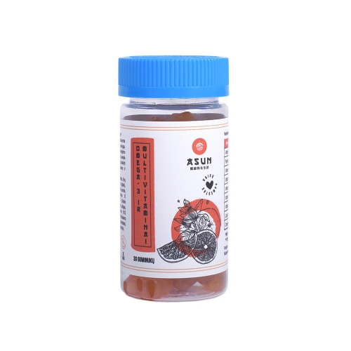 ASUN guminukai su cukrais ir saldikliu OMEGA-3 IR MULTIVITAMINAI, N30 -  