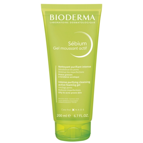 BIODERMA  rūgštinis prausiklis riebiai odai  SÉBIUM GEL MOUSSANT ACTIF
