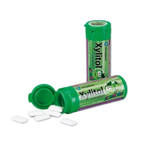 MIRADENT kramtomoji guma vaikams, obuolių skonio, KIDS, N30