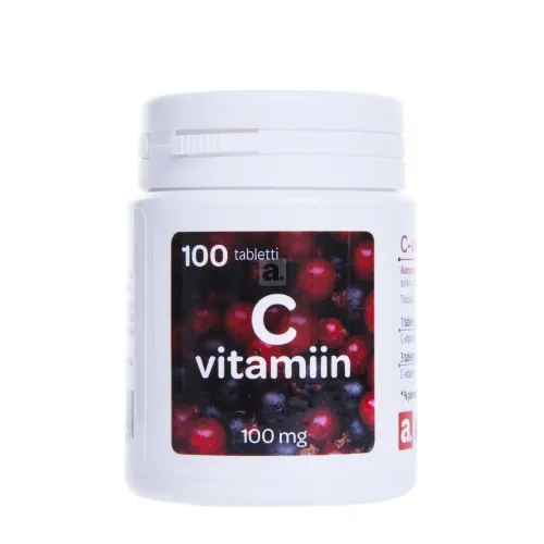 APOTHEKA Vitaminas C 100 mg, sodo uogų skonio, 100 kramtomųjų tablečių -  