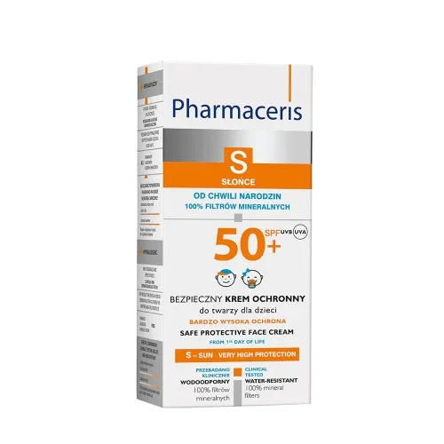 PHARMACERIS S, Mineralini apsauginis kremas vaikams veidui SPF50+,50ml