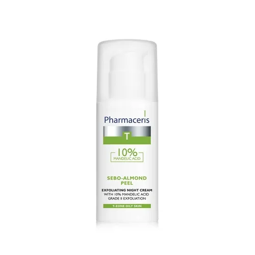 PHARMACERIS T naktinis kremas pilingas SEBO-ALMOND PEEL, 50ml