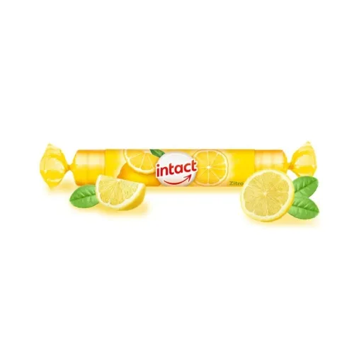 INTACT, gliukozės tabletės, citrinų skonio, 40 g