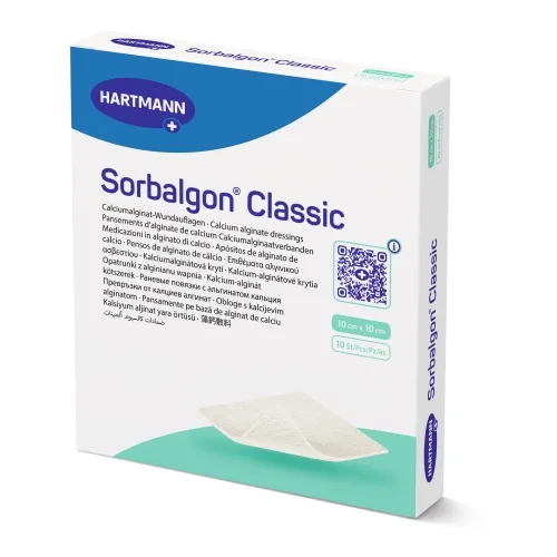 SORBALGON classic kalcio alginato tvarstis, 10 x 10cm, 10 vnt. -  