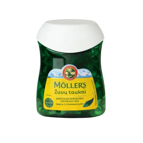 Product image of MÖLLER'S žuvų taukai, 80 kapsulių