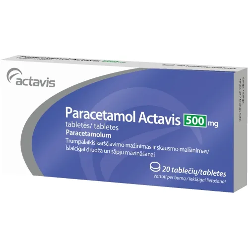 Paracetamol Actavis 500mg tab. N20