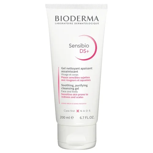 BIODERMA gelinis pleiskanojančios odos prausiklis SENSIBIO DS+, 200ml