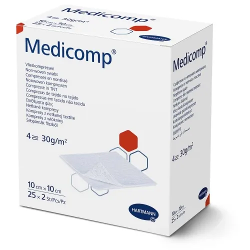 Product image of MEDICOMP sterilus neaustinės medžiagos tvarstis, 10x10cm, 25 vnt.