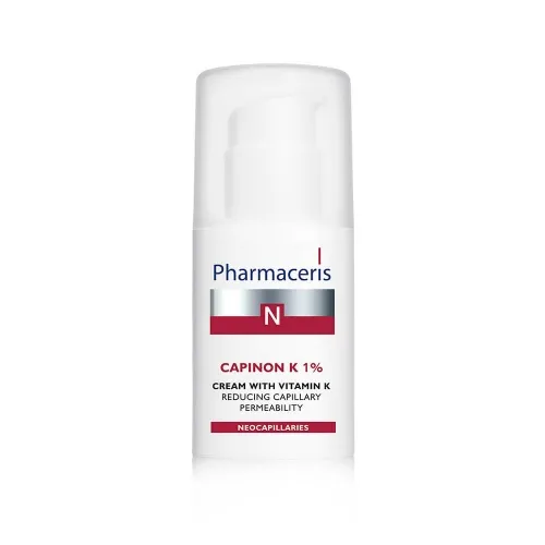 PHARMACERIS N kapiliarus stiprinantis kremas CAPINON K 1%, 30ml