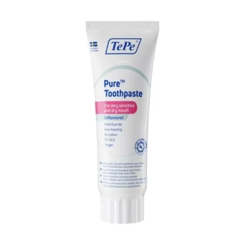 Product image of TEPE dantų pasta jautriai-sausai burnai PURE, be skonio, 75ml