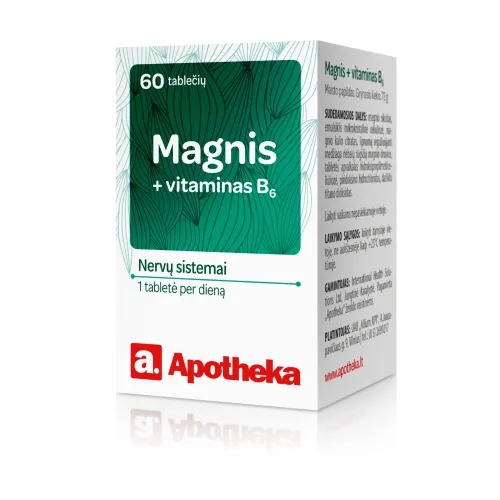 APOTHEKA Magnis + vitaminas B6, N60 -  