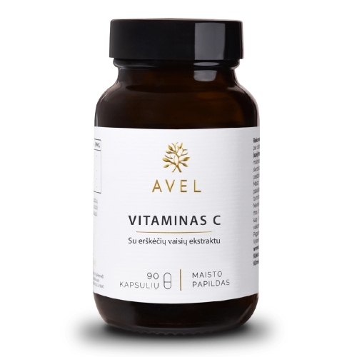 Product image of AVEL VITAMINAS C, Su erškėčių vaisių ekstraktu, 90 kapsulių