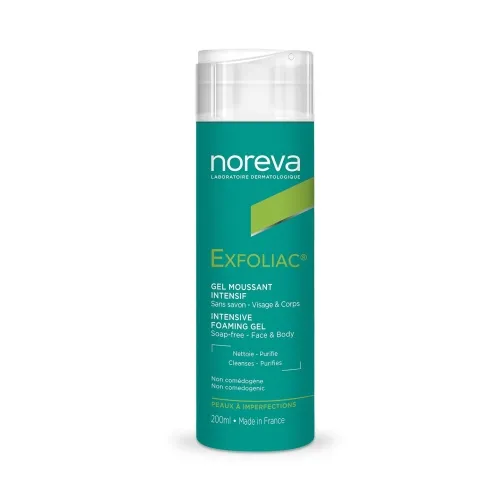 NOREVA intensyvaus poveikio putojantis gelis EXFOLIAC, 200ml -  