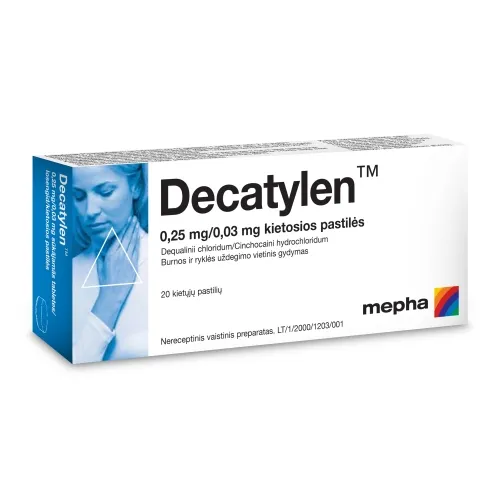 Product image of Decatylen 0,25/0,03mg lozenges N20