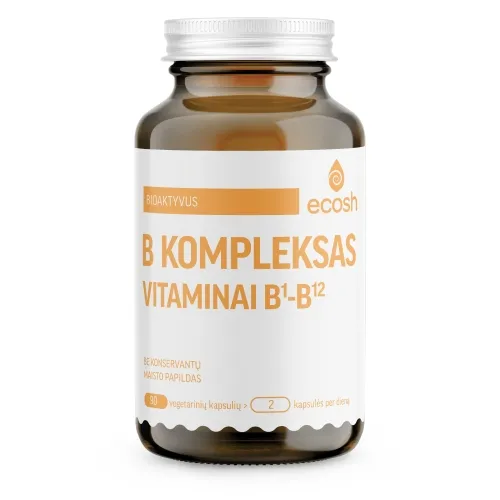 ECOSH bioaktyvus vitaminų B1-B12 kompleksas, 90 kapsulių -  