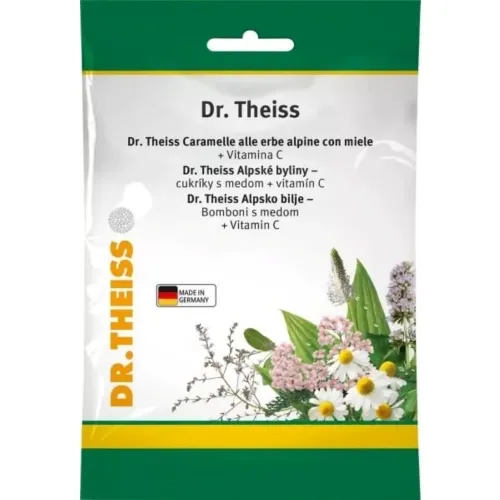 Product image of DR. THEISS ledinukai su vit C ir medumi, šveicariškų žolių skonio, 75g