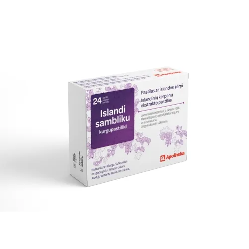 APOTHEKA Islandinių kerpenų ekstrakto pastilės, N24