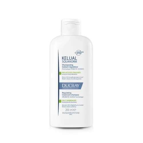 DUCRAY šamp.riebiai pleiskanojančiai galvos odai KELUAL SQUANORM,200ml -  