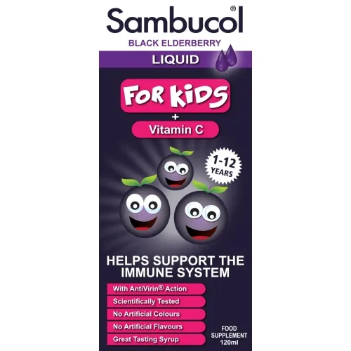 Sambucol Black Elderbery For Kids geriamieji lašai, tirpalas, 120ml.