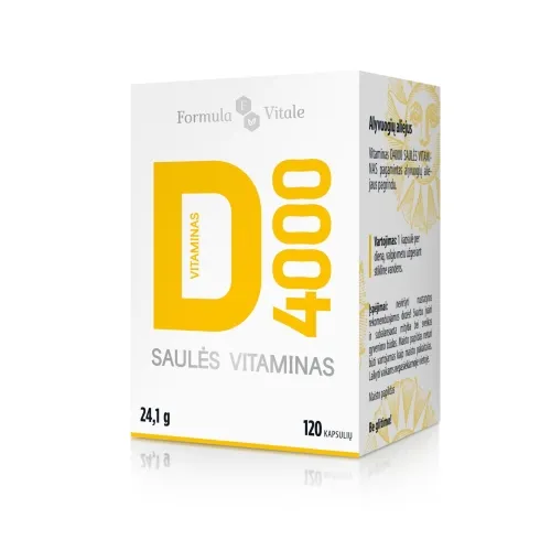 FORMULA VITALE vitaminas D3 SAULĖS VITAMINAS 4000TV/100µg, N120