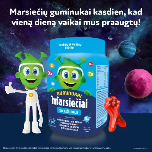 MARSIEČIAI SU EŽIUOLE vaikų imunitetui, 50 guminukų -  2