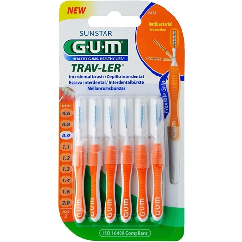 G.U.M. tarpdančių šepetėliai 0.9mm TRAV-LER [1412], N6