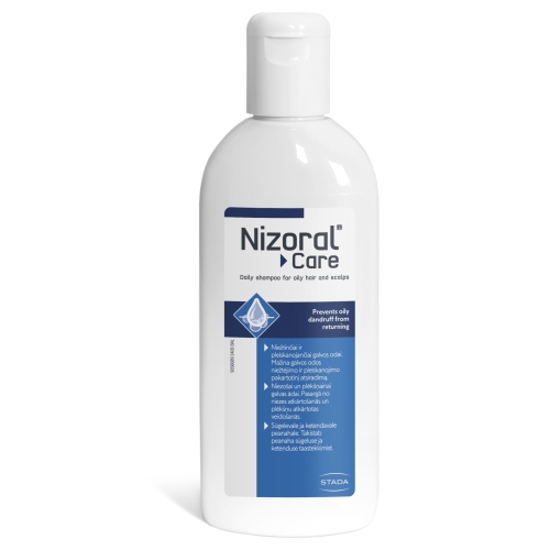 NIZORAL CARE OILY šampūnas nuo pleiskanų riebiai galvos odai, 200 ml