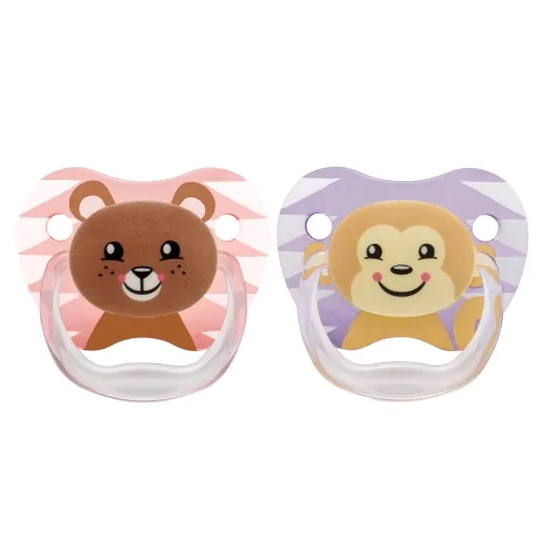 Dr.Brown's PreVent čiulptukas 6-12 mėn merg. (Bear&Monkey) N2 -  