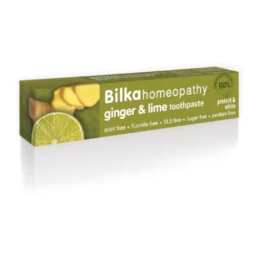 BILKA homeopatinė balinanti dantų pasta GINGER & LIME, 75ml -  