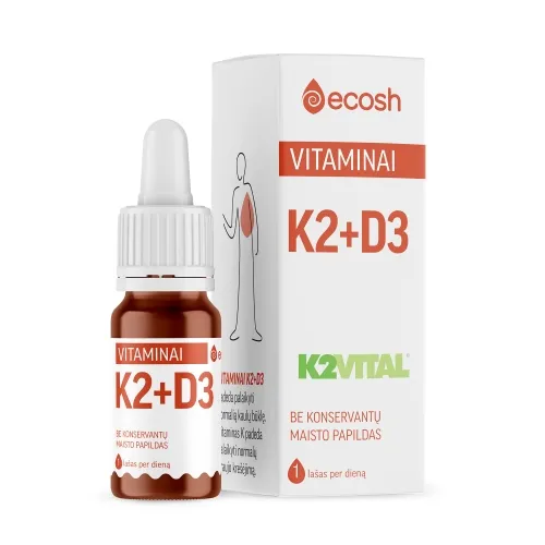 ECOSH vitaminai K2 (K2VITAL® 45μg) + D3 (2000IU, 50μg), 10ml