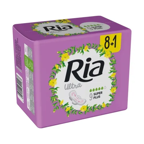 Product image of RIA ULTRA SUPER PLUS įklotai su sparneliais, 9 vnt.