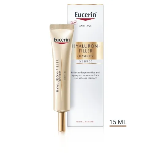EUCERIN akių srities kremas HYALURON-FILLER+ELASTICITY SPF 20, 15 ml