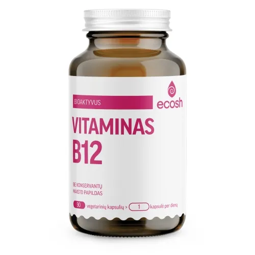 ECOSH bioaktyvus vitaminas B12, 1200µg, 90 kapsulių