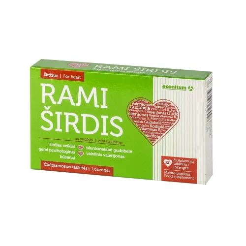 ACONITUM čiulpiamosios tabletės RAMI ŠIRDIS, N20