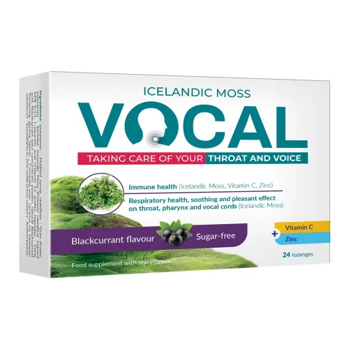 Product image of VOCAL, juodųjų serbentų skonio, 24 pastilės