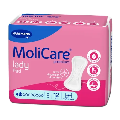 Product image of MOLICARE PREMIUM lady pad įklotai, 1,5 lašo, 12 vnt.