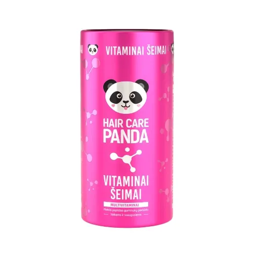 HAIR CARE PANDA Maisto papildas Vitaminai šeimai, 60 guminukų