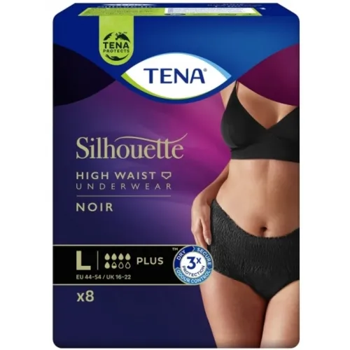 TENA sauskelnės kelnaitės SILHOUETTE NOIR PLUS, L dydis, N8 -  