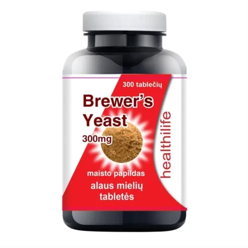 HEALTHILIFE alaus mielės BREWERS YEAST, 300mg tabletės, N300