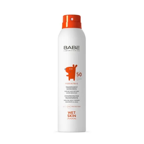 Product image of BABÉ apsauginė dulksna vaikams drėgnai odai PEDIATRIC SPF50, 200ml