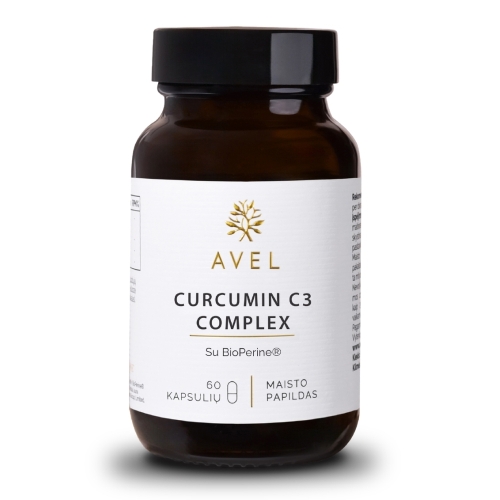 Product image of AVEL CURCUMIN C3 COMPLEX, Su BioPerine®, 60 kapsulių