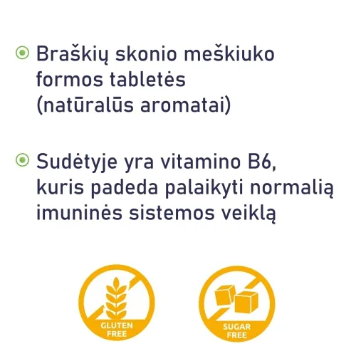 ACIDOLAC JUNIOR, meškiukų formos, braškių skonio, 20 tablečių -  3