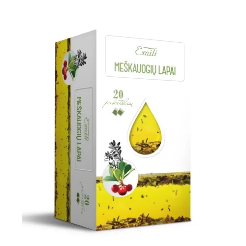 Product image of EMILI meškauogių lapų arbata, 1.5g x N20