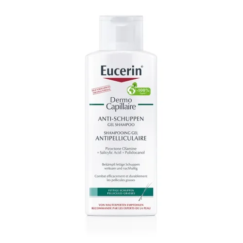 EUCERIN gelinis šampūnas nuo riebių pleiskanų DERMOCAPILLAIRE, 250 ml
