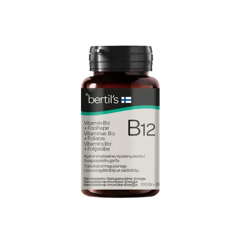 DOVANA Bertil’s Vitaminas B12 1mg+Folio r. 250µg tabl., N100 -  