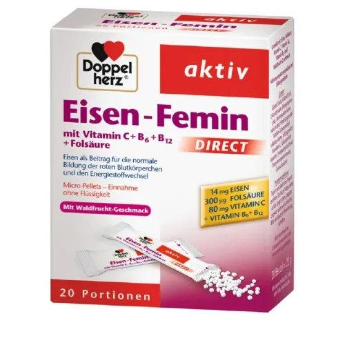 DOPPELHERZ paketėliai AKTIV IRON-FEMIN DIRECT, N20