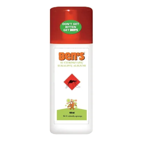 BEN'S repelentas su citrinkvapių eukaliptų aliejumi, 100ml