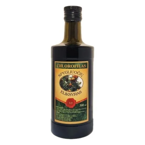 SPYGLIUOČIŲ ELIKSYRAS (chlorofilai), stiklinėje taroje, 500ml -  